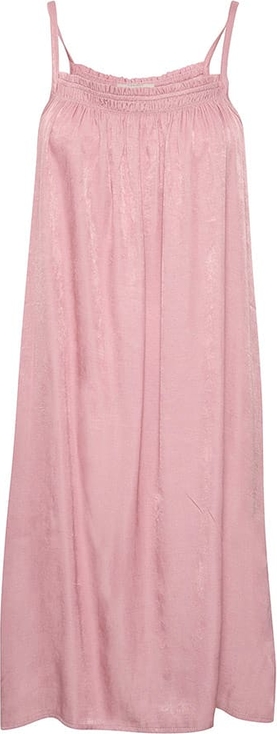 Różowa sukienka Cream na ramiączkach mini prosta