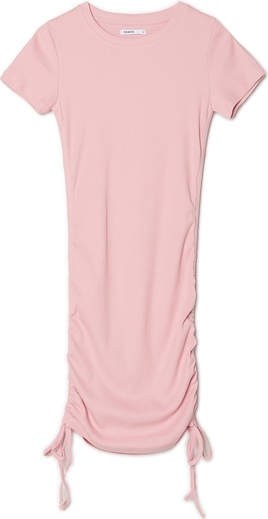 Różowa sukienka Cropp mini z krótkim rękawem z bawełny