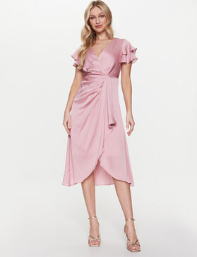 Różowa sukienka DKNY midi