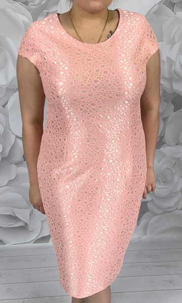 Różowa sukienka Dorota ze skóry