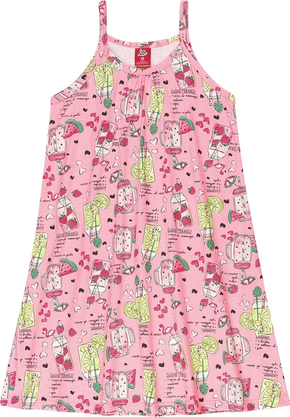 Różowa sukienka dziewczęca Bee Loop z bawełny