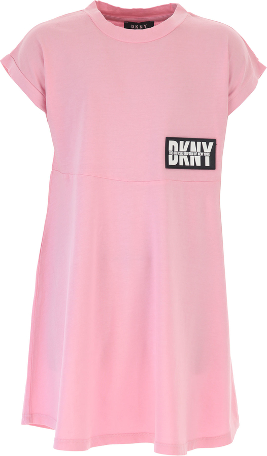 Różowa sukienka dziewczęca DKNY z bawełny