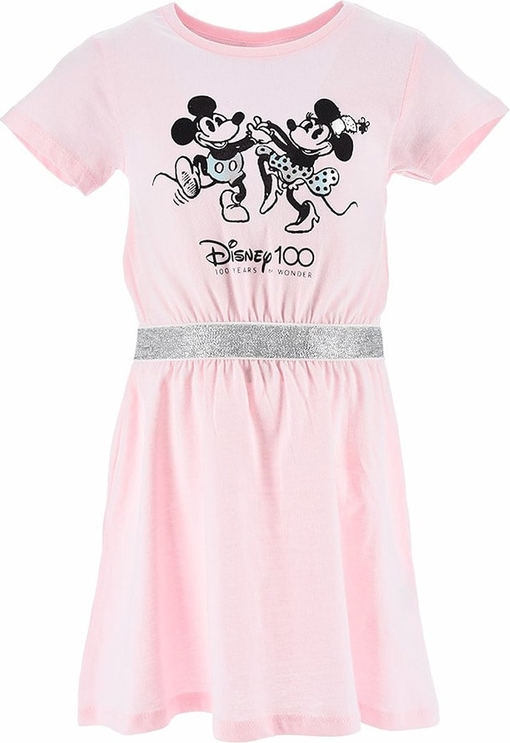 Różowa sukienka dziewczęca MINNIE MOUSE z bawełny