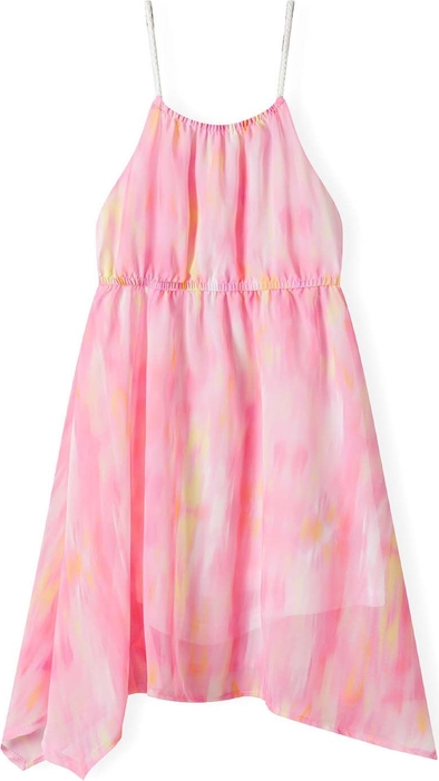 Różowa sukienka dziewczęca Minoti z tkaniny