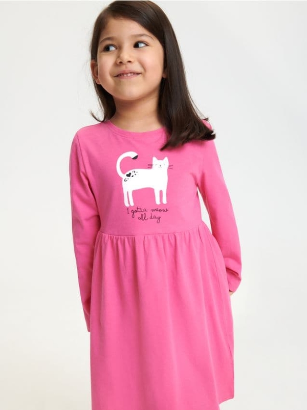 Różowa sukienka dziewczęca Sinsay z bawełny