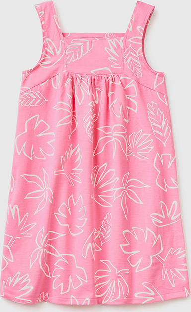 Różowa sukienka dziewczęca United Colors Of Benetton z bawełny