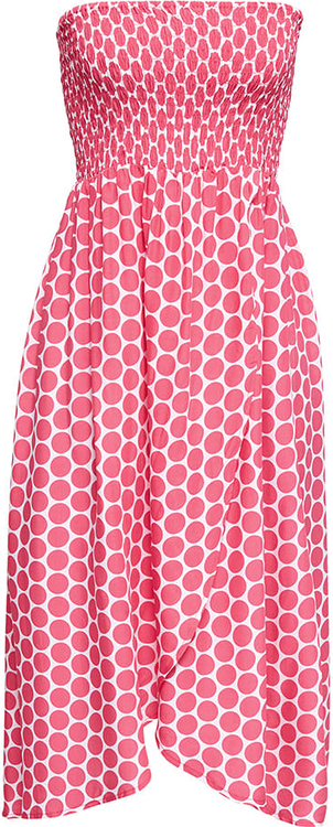 Różowa sukienka Esprit midi w stylu casual bez rękawów