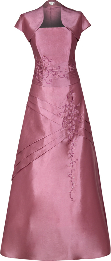 Różowa sukienka Fokus gorsetowa z krótkim rękawem