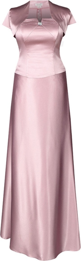 Różowa sukienka - (#fokus gorsetowa z satyny