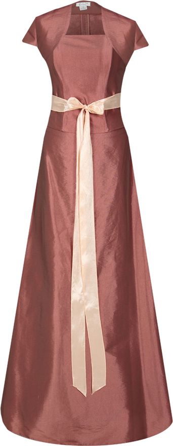 Różowa sukienka Fokus maxi z krótkim rękawem
