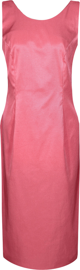 Różowa sukienka Fokus midi bez rękawów