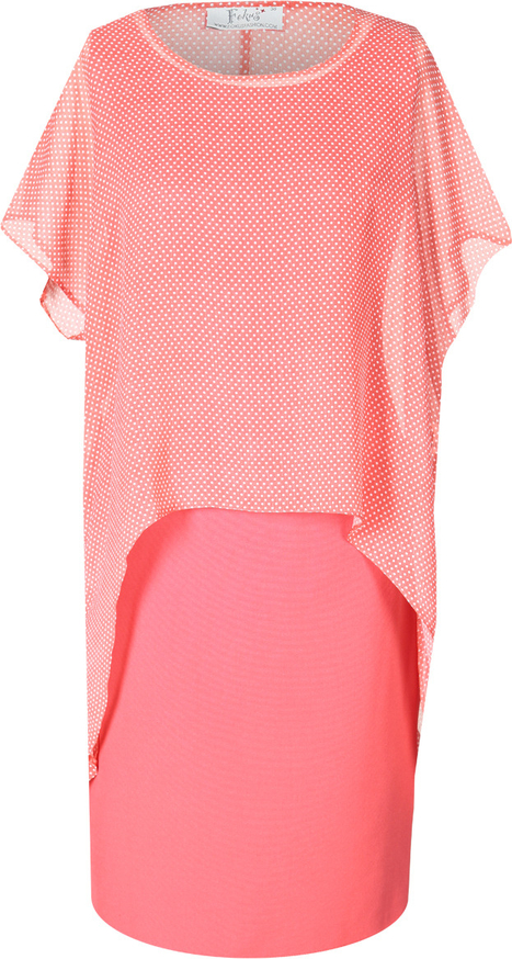 Różowa sukienka Fokus midi z krótkim rękawem koszulowa