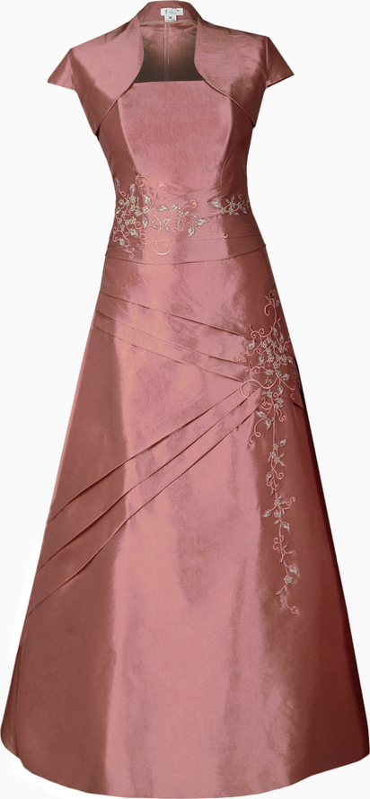 Różowa sukienka Fokus rozkloszowana z krótkim rękawem