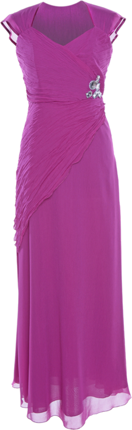 Różowa sukienka Fokus z krótkim rękawem z dekoltem w kształcie litery v asymetryczna
