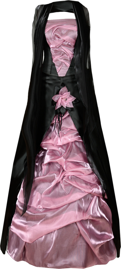 Różowa sukienka Fokus z tiulu z dekoltem halter bez rękawów