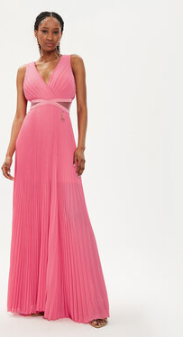 Różowa sukienka Fracomina bez rękawów z dekoltem w kształcie litery v