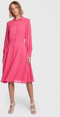 Różowa sukienka Fracomina w stylu casual z długim rękawem koszulowa