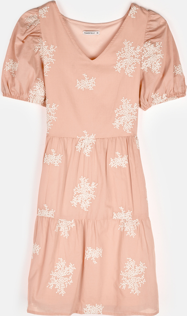 Różowa sukienka Gate mini w stylu casual z krótkim rękawem