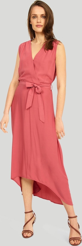 Różowa sukienka Greenpoint bez rękawów midi