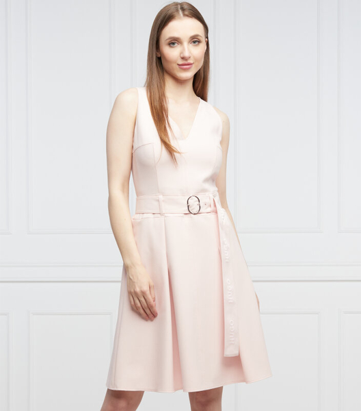 Różowa sukienka Hugo Boss bez rękawów mini