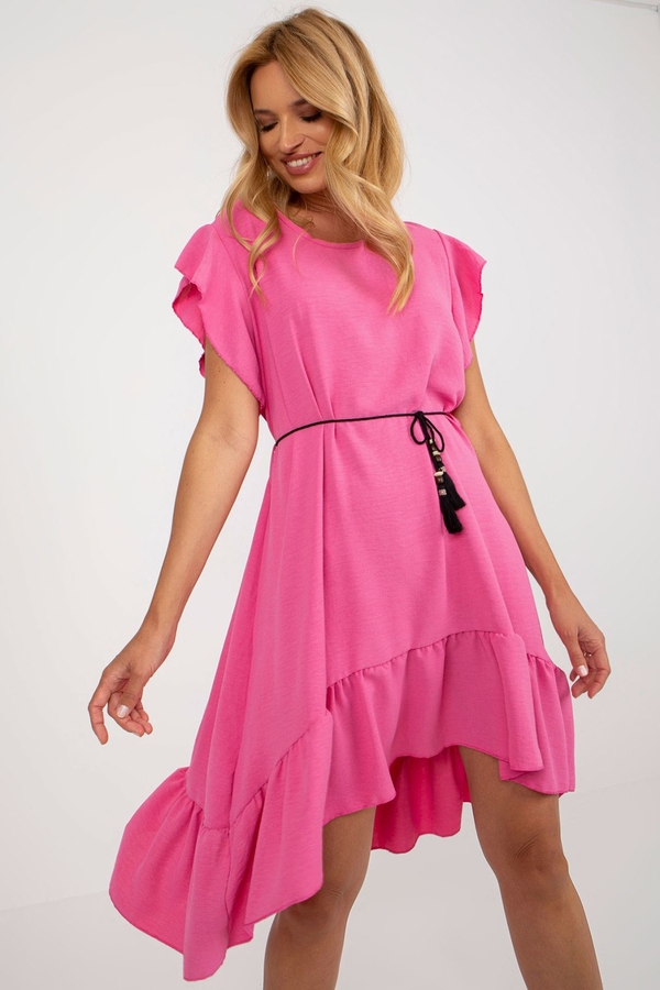 Różowa sukienka ITALY MODA asymetryczna w stylu casual