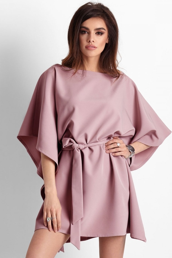 Różowa sukienka Ivon w stylu casual oversize