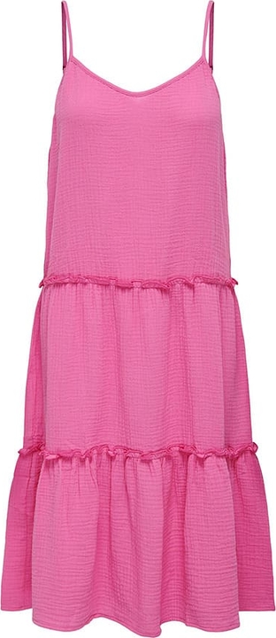 Różowa sukienka JDY na ramiączkach w stylu casual