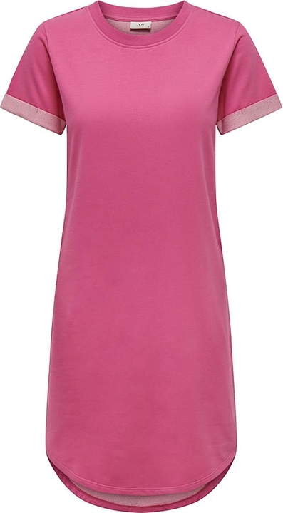 Różowa sukienka JDY z krótkim rękawem z bawełny
