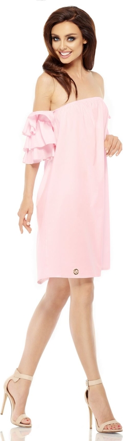 Różowa sukienka Lemoniade mini z okrągłym dekoltem