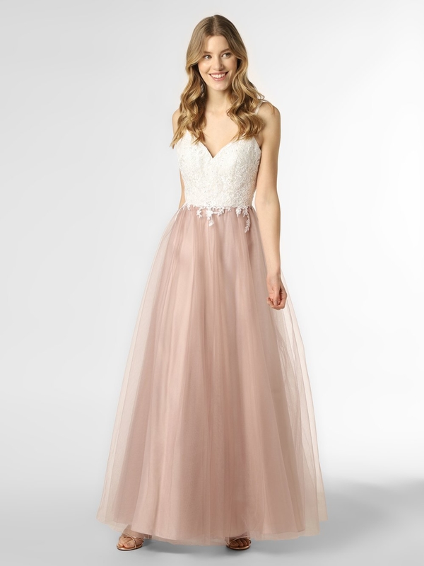 Różowa sukienka Luxuar Fashion z dekoltem w kształcie litery v