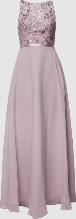 Różowa sukienka Luxuar Fashion z okrągłym dekoltem