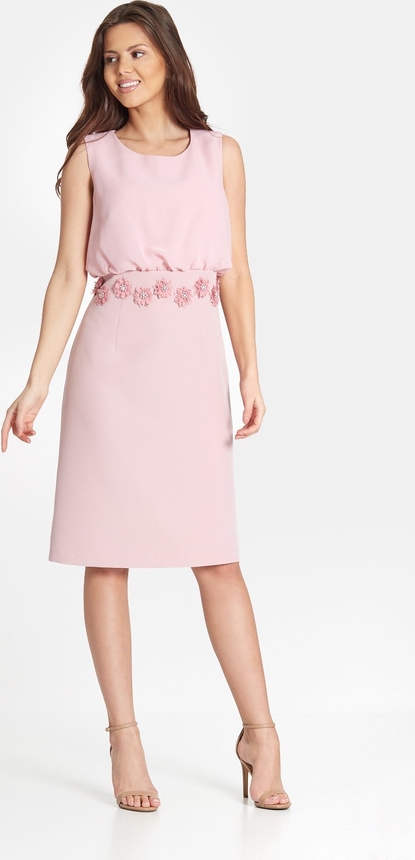 Różowa sukienka Marcelini z szyfonu