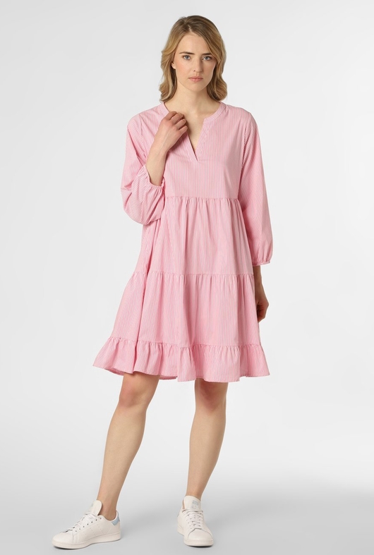 Różowa sukienka Marie Lund mini w stylu casual z bawełny
