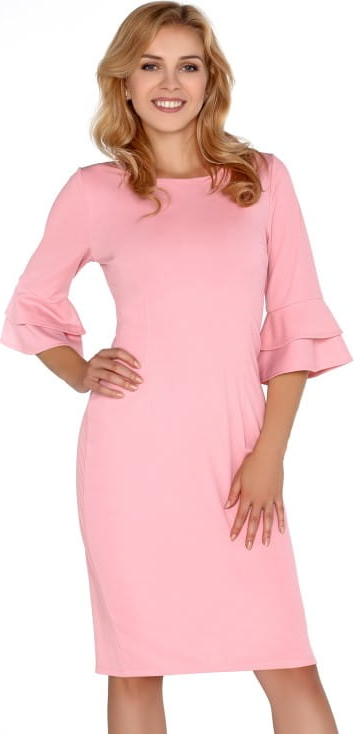 Różowa sukienka MERRIBEL z długim rękawem mini w stylu casual