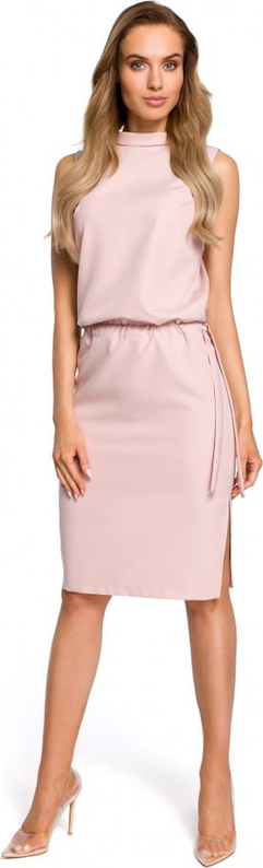 Różowa sukienka MOE z tkaniny midi