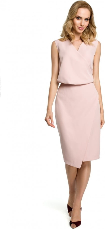 Różowa sukienka MOE z tkaniny ołówkowa