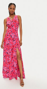 Różowa sukienka Morgan maxi w stylu boho