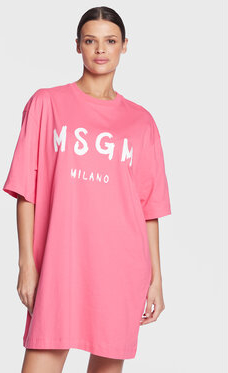 Różowa sukienka MSGM mini z krótkim rękawem w stylu casual