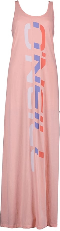 Różowa sukienka O'Neill na ramiączkach maxi z dekoltem w kształcie litery v