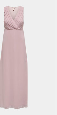 Różowa sukienka Only maxi z dekoltem w kształcie litery v