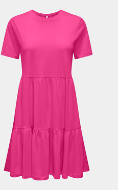 Różowa sukienka Only mini z krótkim rękawem