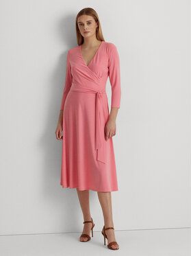 Różowa sukienka Ralph Lauren midi