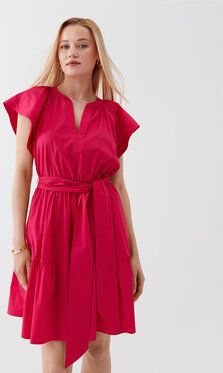 Różowa sukienka Ralph Lauren w stylu casual mini z dekoltem w kształcie litery v