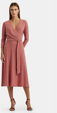 Różowa sukienka Ralph Lauren z długim rękawem