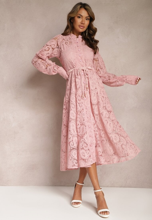 Różowa sukienka Renee midi