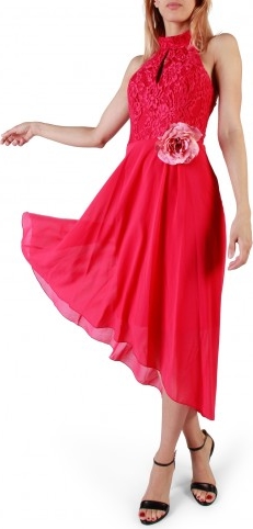 Różowa sukienka Rinascimento bez rękawów midi
