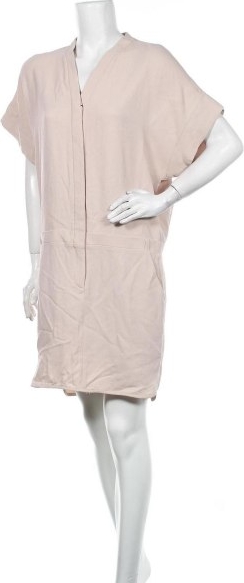 Różowa sukienka Set w stylu casual prosta z krótkim rękawem