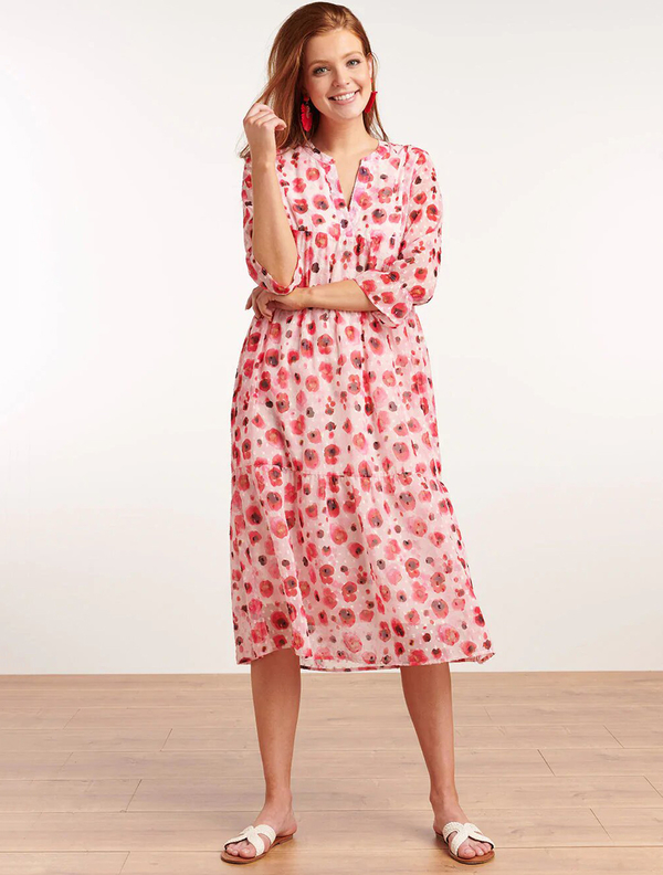 Różowa sukienka Smashed Lemon z długim rękawem w stylu casual