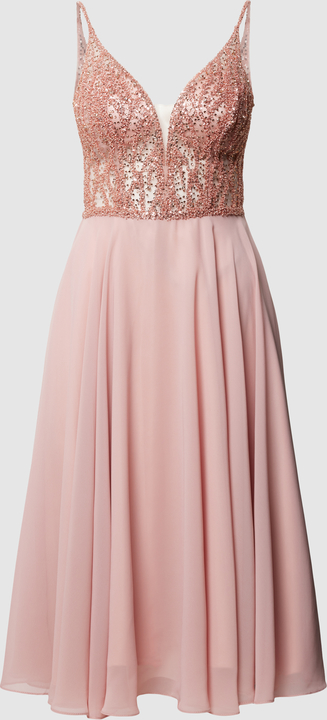 Różowa sukienka Swing mini rozkloszowana