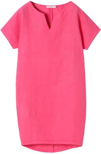 Różowa sukienka Tatuum z tkaniny z krótkim rękawem